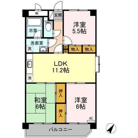 脇坂マンションの物件間取画像